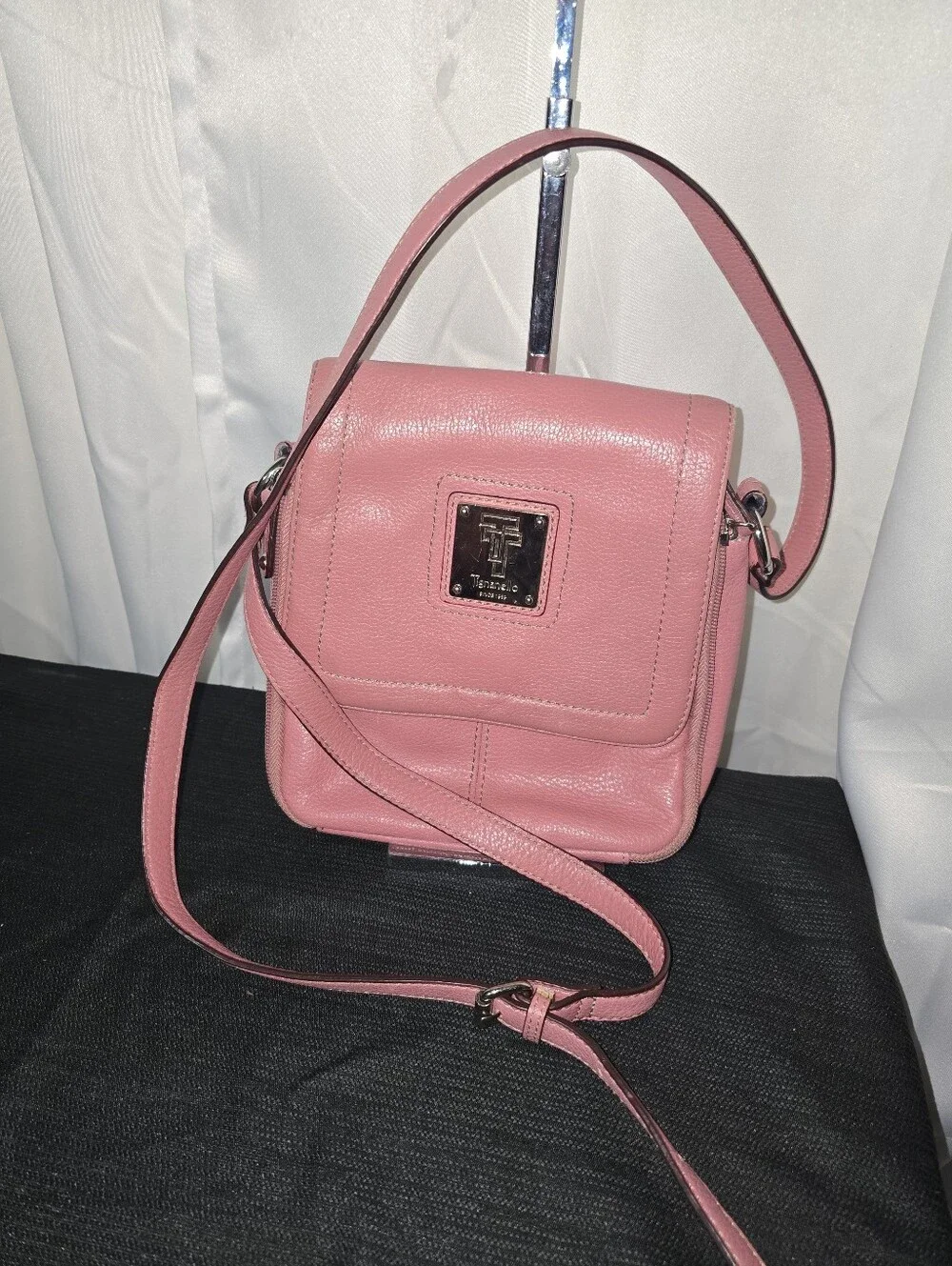 TIGNANELLO RARE GENUINE Pink Leather 3 DIVIDER Crossbody Bag